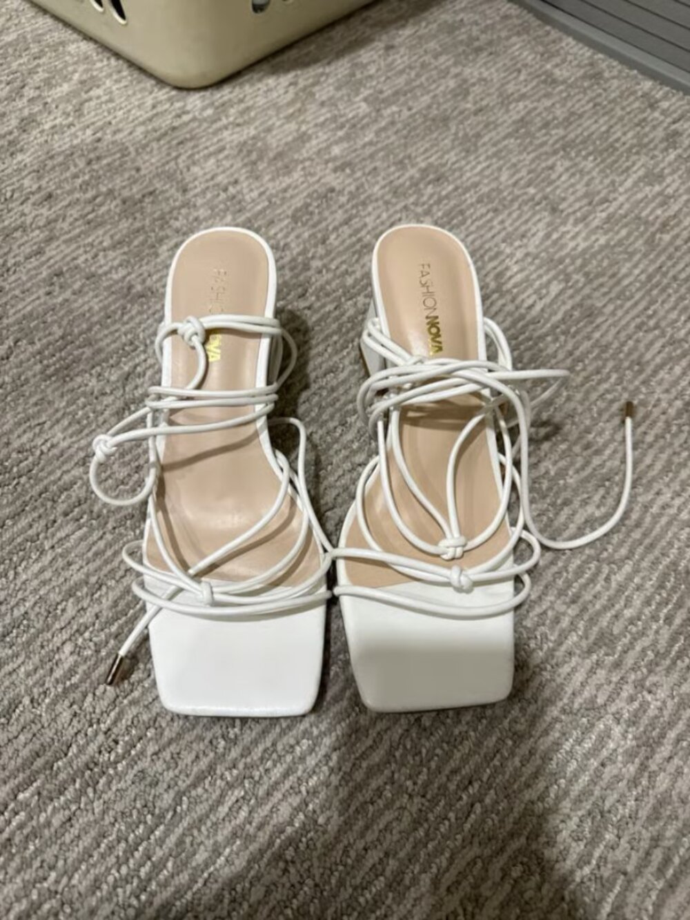 White Strappy Heels